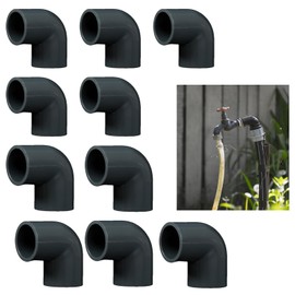 10Pcs 90 Degree Elbow, 20mm 25mm PVC Pipe Conduit Fittings 2 Way Right Angle Elbow Side Outlet Adapter Coupling PVC Fitting Connectors for DIY Building Furniture, Plumbing Change Direction Grey