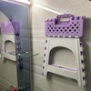 TRANOMOS Foldable Shower Stool for Shaving Legs, Purple Pedicure Foot