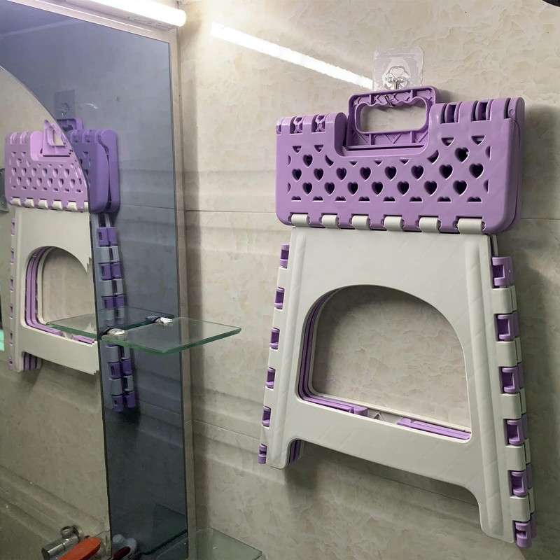 TRANOMOS Foldable Shower Stool for Shaving Legs, Purple Pedicure Foot