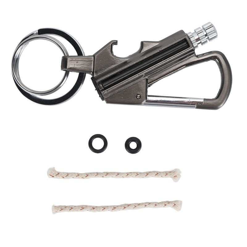 Match Bottle Opener Metal Keychain Multi Function Reusable Survival Lighter