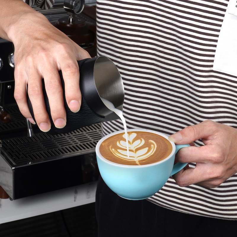 IKAPE Espresso Milk Pitcher, 15.04/450ml Milk Frothing Jug without Handle,