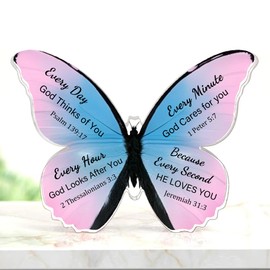 Christian Gifts for Women Butterfly-Shaped Plaques Inspirational Gifts Religious Bible Verse and Encouragement Spiritual Religious Gifts Bestie Goddaughter Desk Signs Encouraging for Girls Sisters