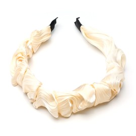 QinGoo Satin Feel Cream Headband Women's Headbands Hair Accessories Headpiece 1 Piece (Cream)
