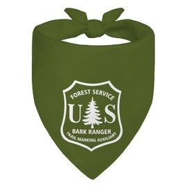WHTYEFZ Forest Service Green Dog Bandana, Funny Puppy Scarf Photo Prop for Forest Outdoor Adventure Hiking Camping Mountain Nature, Funny Spring Summer Pet Bandana Accessory, Gifts for Ranger