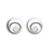 Silver Stud Earrings Shiva Eye Shell - 925 Sterling -