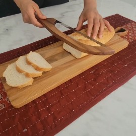 Karmic Creations Bread Bow Knife, Serrated Knife, Fiddle Knife, Sourdough Slicer. - Two Engravings