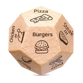 Food Decision Dice Romantic Gifts for Him Her Couples Date Night Games Wooden Dinner Dice for Birthday Valentine's Day Anniversary Boyfriend Girlfriend Men Women Wife Husband