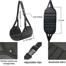 Foot Hammock for Plane Travel, Black Sponge Foot Rest with Adjustable Straps, Long Flight Essentials, Ultra-Lightweight Travel Essentials 2-Pack (16.93 * 7.87in)