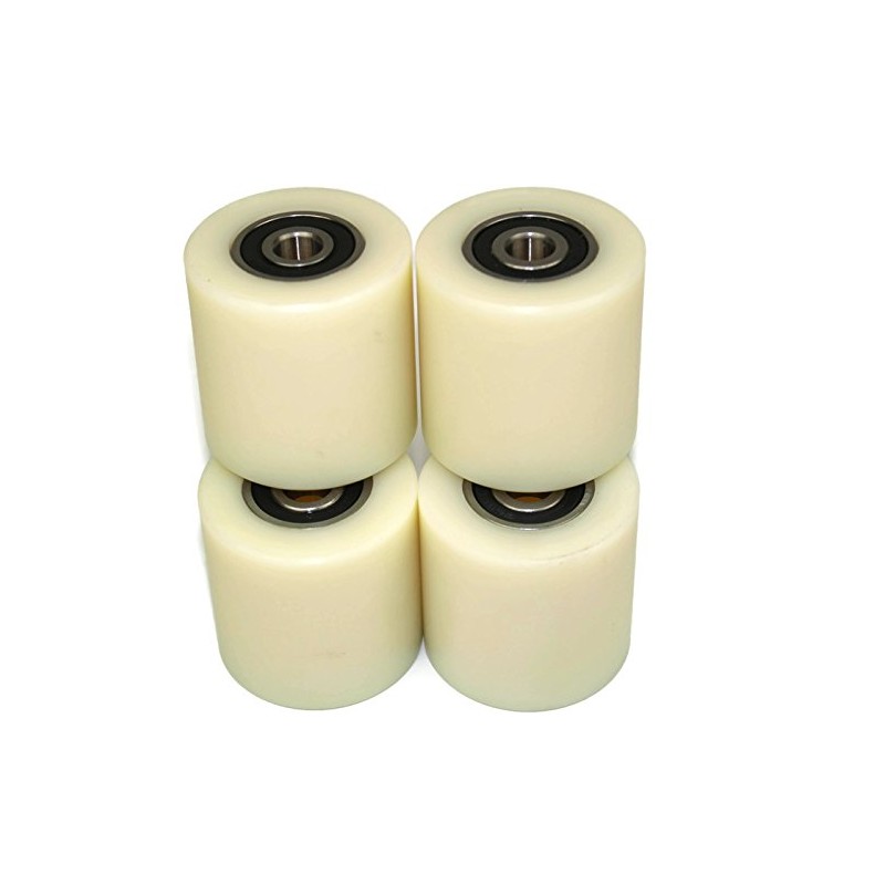(50-50-10) 4 x 50mm Diameter Milled Nylon Rollers Made in