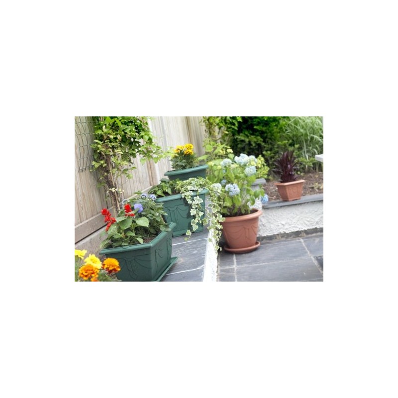 Whitefurze G02016 33cm Venetian Round Planter - Forest Green