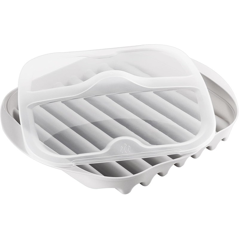 Compact Microwave Bacon, Sausage Meat & Poultry Cooking Tray with