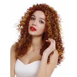 WIG ME UP - VK-35-350/144 Lady Wig long very curly voluminous curls curled copper red and goldblond mix