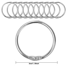 Pack of 50 Book Rings, Binder Rings 30 mm, Metal Book Rings, Loose Leaf Connector Rings, Staple Rings Key Rings for Scrapbook Album Craft Memo Tray Name Tags