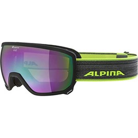 ALPINA SCARABEO Q-LITE - Verspiegelte, Kontrastverstärkende OTG Skibrille Mit 100% UV-Schutz Für Erwachsene, black matt, One Size