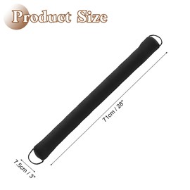 uxcell Door Sweep for Bottom of Doors, 28" x 3" Door Draft Stopper with Hanging Loops Weather Stripping Machine Washable for Windows Blocker Dust Cold Heat Noise, Black