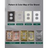TREEWELL 6-Pack Duplex Outlet Cover Plate, Antique Copper Metal Wall