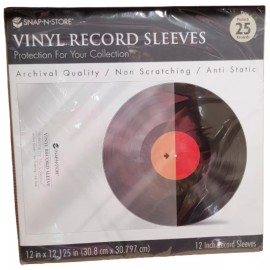 Snap-n-Store Vinyl Record 12 In X 12.125 In Sleeves 25 Pack - New!