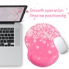 Excovip 桜 マウスパッド かわいい、おしゃれ 、疲労軽減、オフィス用、マウスパッド リストレスト一体型 人間工学に基づいたデザイン、洗える、低反発 手首パッド 3606