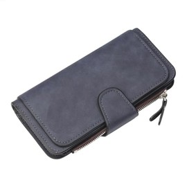 M.K ZIZZYPOP Wallet Women Large with Zipper Pocket | ​Travel Wallet​ for ​Cash Management​ | ​Leather Wallets for Women​ Slim ​Card Holder​ (Navy blue)
