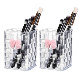 Alrens 2Pack Makeup Brush Holder and Pen Holder for Desk Organiser Cute Accessories for Girls Vanity, Cosmetics, Bathroom Countertop
