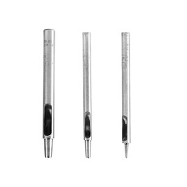 WUTA Hole Punch Set, 3 Sizes, Belt Punch, Round Hole Diameter Hole Punch, Leather Punch (0.4 + 1.2 x 0.2 inches (1 + 3 + 5 mm)
