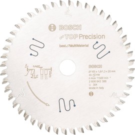 Bosch Professional Top Precision Best Circular Saw Blade for Multi Material, 165 x 20 x 1.8 mm, 48, 2608642388, Colour, Size