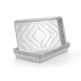 10 x Aluminium Foil Baking Trays – 32cm x 20cm x 3.3cm – Disposable Oven & Freezer Safe Foil Food Containers for Cooking, Roasting, Baking, Meal Prep & Catering
