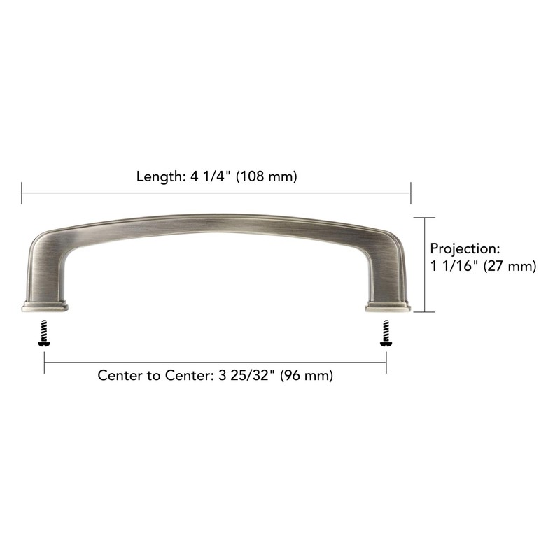 Richelieu Hardware BP81092BORB Charlemagne Collection 3 3/4-inch (96 mm) Center-to-Center