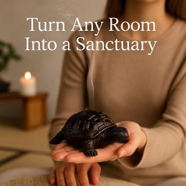 Metal Turtle Incense Burner for Sticks, Cones & Coils – Bronze Colour Zinc Alloy Incense Holder with Removable Lid, Decorative Home Ornament for Relaxation, Meditation, Yoga, Aromatherapy & Gifts