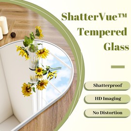 BEAUTYPEAK 20"x30" Arch Bathroom Mirror, Wall Mounted Mirror, Silver Vanity Wall Mirror w/Metal Frame for Bedroom, Entryway, Living Room