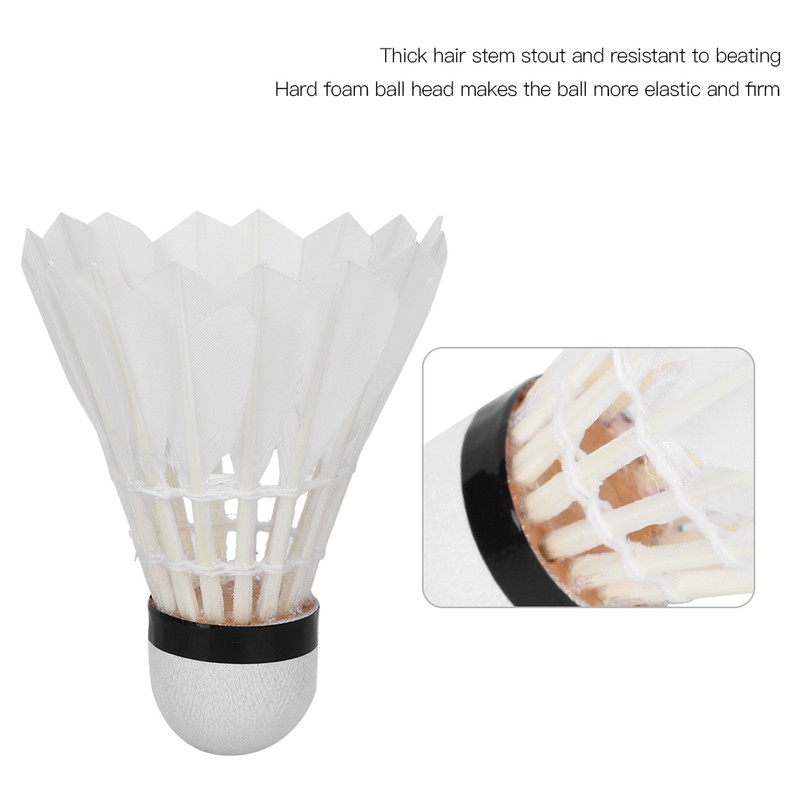 12pcs Badminton Balls Feather Badminton Shuttlecocks Indoor Outdoor Sports Accessory