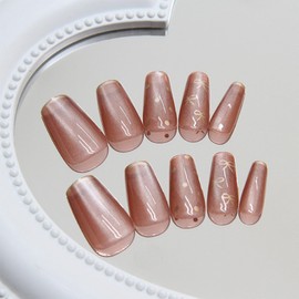 MISS MUMU Nail Tips, 24 Pieces, Nail Tips, Short, Spring, Summer, Simple, Cute, Popular, Nail Seal, Bride Nails, Glossy, False Nails, Coming of Age of Age Ceremonies, Weddings, School Entrance