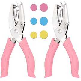 2 Pack 1/16 and 1/8 Inch Small Mini Tiny Shaped Circle Metal Single Handheld Hole Paper Punch Punchers with Soft-Handled for Tags Clothing Ticket