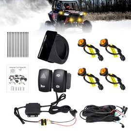 OPP ULITE Amber Led UTV Turn Signal Kit 4 In 1, Universal UTV ATV Street Legal Turn Signal with Rocker Switch, Plug and Play Blinker Kit for Polaris, Can-Am, Kawasaki, Arctic Cat, CFMOTO, Pioneer