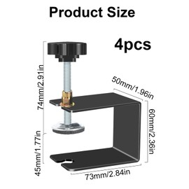 Drawer Front Installation Clamps, 4 Pcs Universal C Clamp Cabinet Installation Clamps, Drawer Fixing Clip Cabinet Clamps Flexible Drill Hole Guide Position Tools for Installing Cabinets
