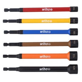 Wiha 94400 12 Piece Color Coded Magnetic Nut Setter SAE-Metric Set in Roll-up Pouch