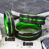 Sublime 8mm Black Tungsten Ring w/Lime Green Stripe & Matching