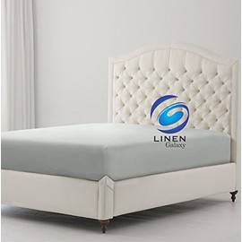 Linen Galaxy 4ft Small Double Fitted Sheet Polycotton Fabric Plain Dyed Fitted Sheet 48 x 75 inches (122 x 190 cm) by clicktostyle (Grey)