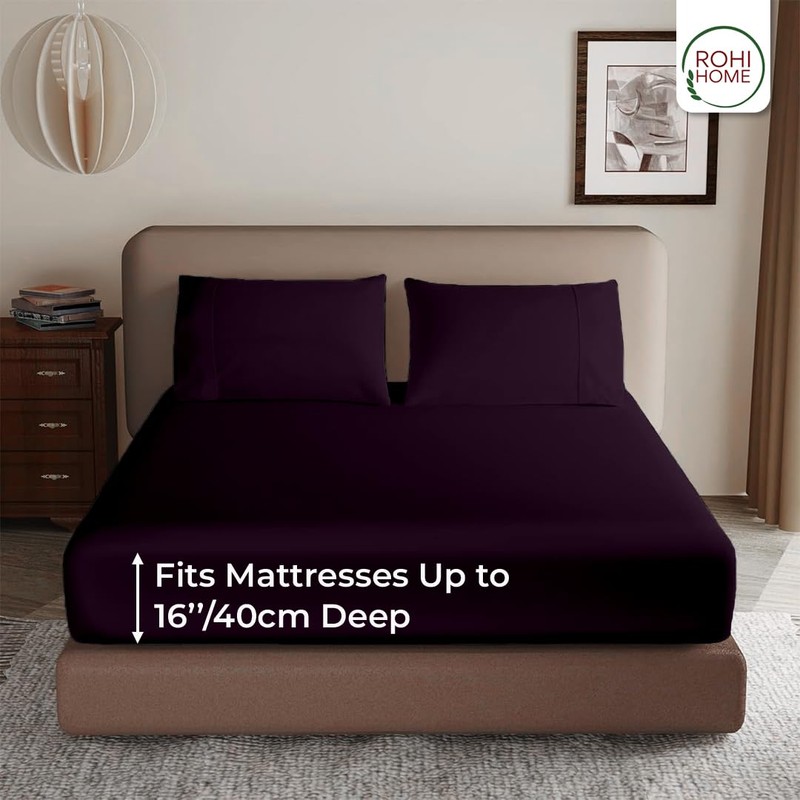 Rohi Super King Fitted Sheet 100% Microfibre – 16'' (40cm)