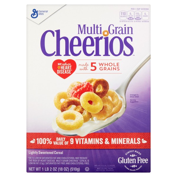 General Mills Cereals Multi Grain Cheerios Cereal, 18 Ounce (Pack of 2)