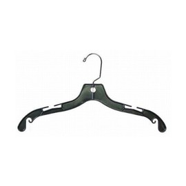 Only Hangers 17" Black Plastic Medium Weight Hangers for Dress, Blouse & Coat Pack 100