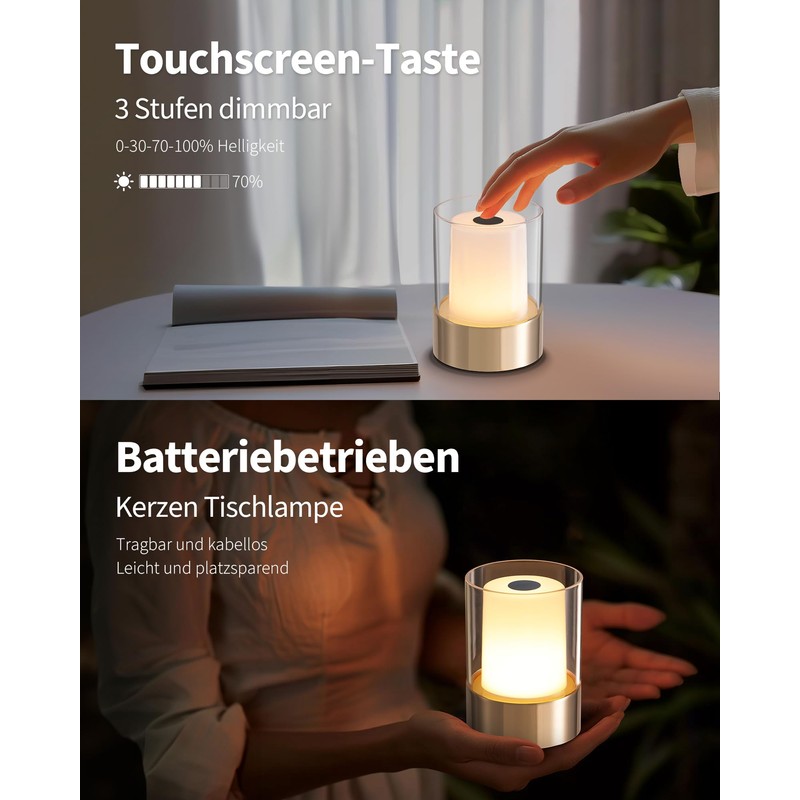 VISDANFO Newsee LED 4 inch touch night light (gold-2 (PE