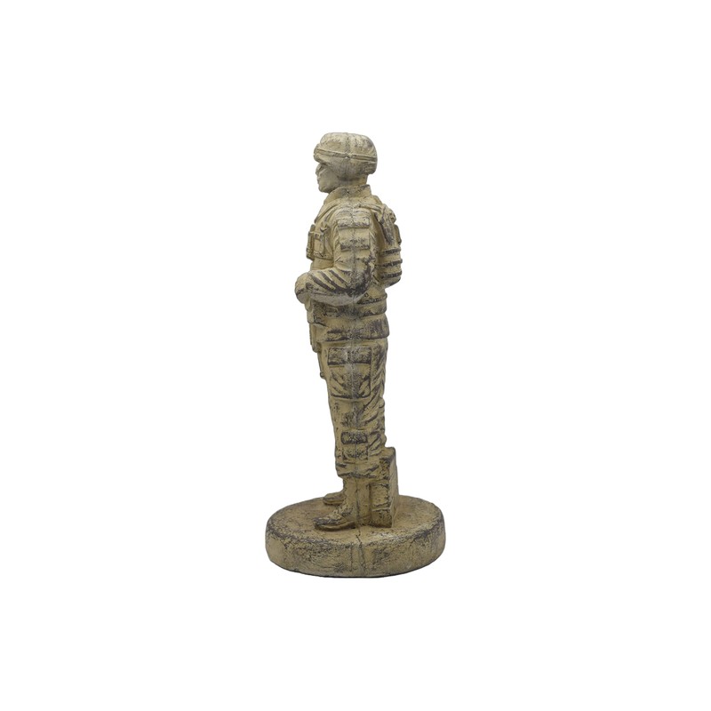 Solid Rock Stoneworks Small Standing Soldier 13in Tall Desert Sand