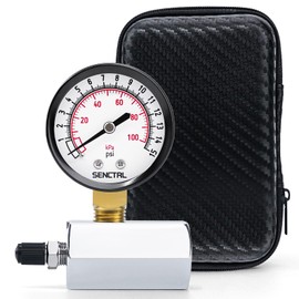 SENCTRL 0-15 Psi Gas Pressure Test Gauge, 2" Dial Size, 3/4" FNPT Connection, Brass Valve, Chrome Plated Steel Body Assembly