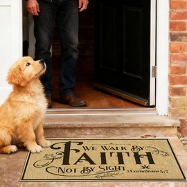 Christian Door Mat Welcome Rugs for Front Indoor Outdoor Entrance 17"x 30"