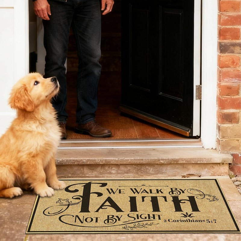 Christian Door Mat Welcome Rugs for Front Indoor Outdoor Entrance