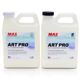 MAS Epoxies Art Pro Epoxy Clear Kit 2-Quart (1-Quart Resin and 1-Quart Hardener) Low Viscosity and Enhanced UV Resistance, Ideal for Jewelry Making, Flower Preservation, and Other Resin Crafts