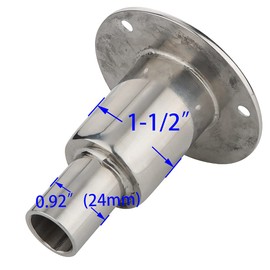 VTurboWay Stainless Steel 316 Straight Thru Hull Exhaust Skin, Fitting 24mm Tube Pipe Socket Hardware, for Diesel Parking heaters