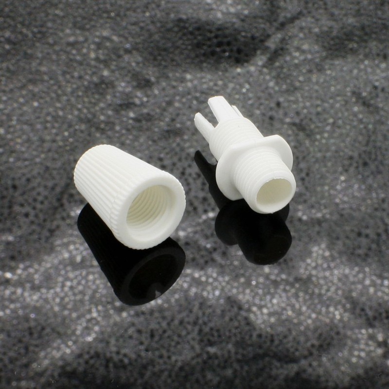 Strain Relief White Thread M10 x 1 + Hex Nut