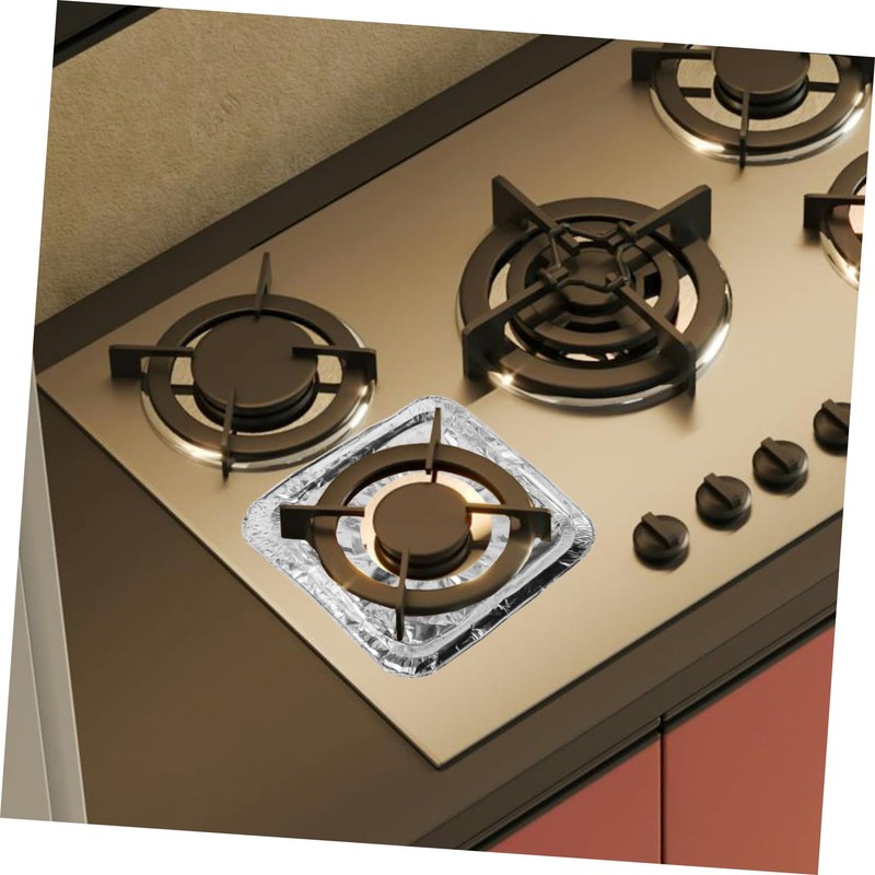 Operitacx 10Pcs Gas Stove Burner Liners Thickened Aluminum Foil Protectors